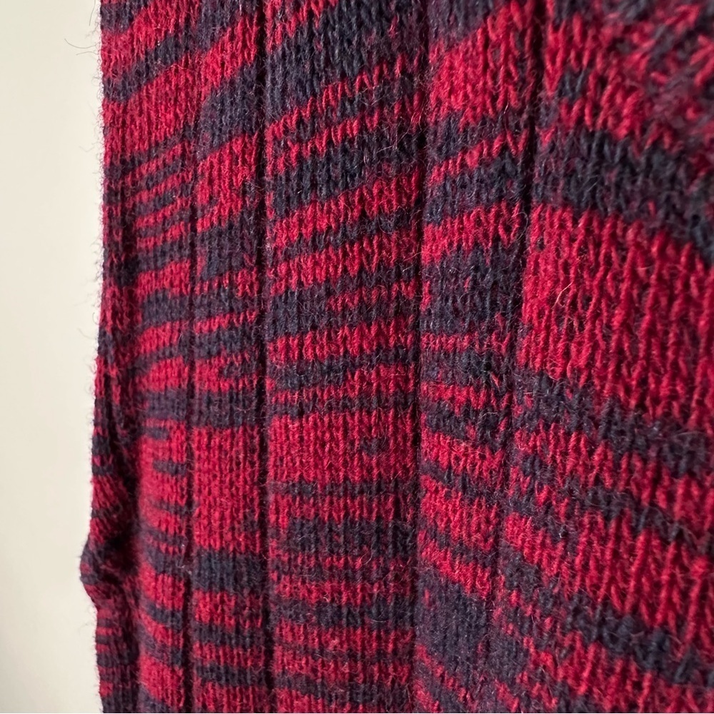 Expressions By Campus Vintage Sz M 70s 80s Sweater Vest Red Navy USA Made Wool - Picture 8 of 8
